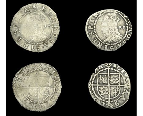 Elizabeth I (1558-1603), Sixth issue, Halfgroats (2), both mm. bell, bust 6D, read e d g rosa sine spina, mark of value ••/II