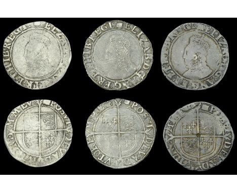 Elizabeth I (1558-1603), Sixth issue, Shillings (3), all mm. woolpack, bust 6B, read elizab d g ang fr et hib regi (2), 5.82g