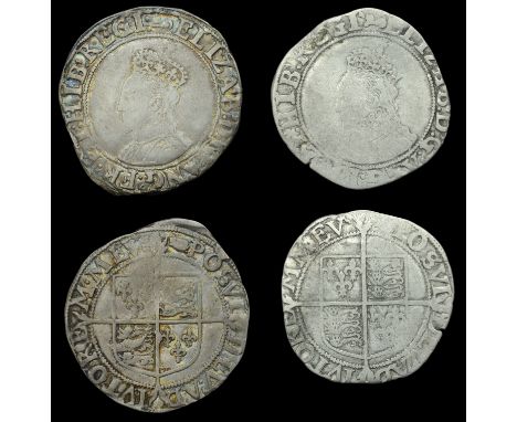 Elizabeth I (1558-1603), Sixth issue, Shillings (2), mm. key (over woolpack on rev.), bust 6B, reads elizab d g ang fr et hib