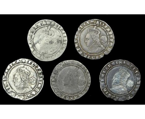 Elizabeth I (1558-1603), Fourth issue, Sixpences (6), 1573 (3), all mm. eglantine (over acorn on rev.), 2.83g/3h, 2.96g/6h, 2