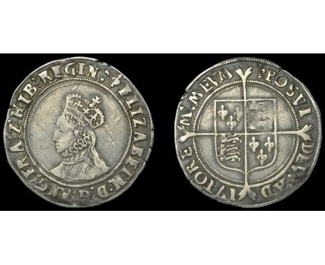 Elizabeth I (1558-1603), First issue, Shilling, mm. lis, bust 2A, beaded and wire-line inner circles, reads elizabeth d g ang