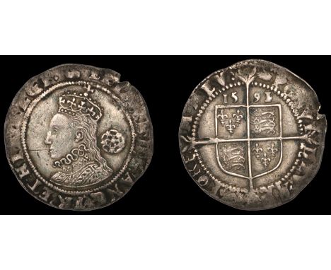 Elizabeth I (1558-1603), Sixth issue, Sixpence, 1591/0, mm. hand, bust 6C, reads elizab d g ang fr et hib regi, 2.98g/9h (BCW