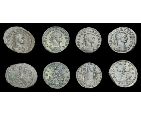 Roman Imperial Coinage, Aurelian, Antoninianii (4), Milan, rev. Fortuna, 2.88g (RIC 128); Rome, rev. Sol, 3.71g (RIC 64); Ser