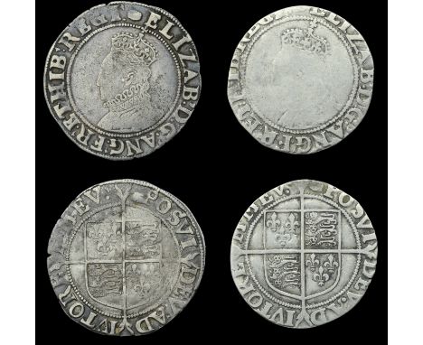 Elizabeth I (1558-1603), Sixth issue, Shillings (2), both mm. tun, bust 6B, read elizab d g ang fr et hib regi :, 5.88g/3h, 5