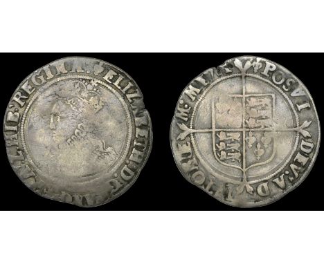 Elizabeth I (1558-1603), First issue, Shilling, mm. lis, bust 1A, beaded and wire-line inner circles, reads elizabeth d g ang