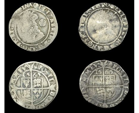 Elizabeth I (1558-1603), Third issue, Threepences (3), all 1565, mm. rose over pheon, bust 3F, reads elizabeth d g ang fr et 