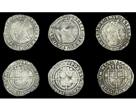 Elizabeth I (1558-1603), Fifth issue, Threepences (3), all 1580, mm. Latin cross (over inverted Latin cross on obv.), bust 4D
