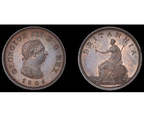 George III (1760-1820), Pre-1816 issues, Restrike Proof Farthing, 1806, in bronzed-copper, edge plain, 4.71g/6h (Cooke 274; B