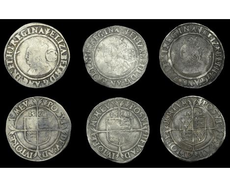 Elizabeth I (1558-1603), Third issue, Sixpences (3), all 1563/2, mm. pheon, bust 1F, normal flan, Tudor rose, reads elizabeth