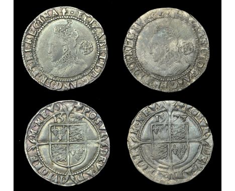 Elizabeth I (1558-1603), Fifth issue, Sixpences (2), both 1578/7, mm. Greek cross (over eglantine on rev.), bust 5A, read eli