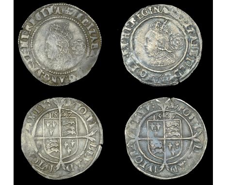 Elizabeth I (1558-1603), Third issue, Sixpences (2), both 1567, mm. coronet, bust 4B, read elizabeth d g ang fr et hi regina,