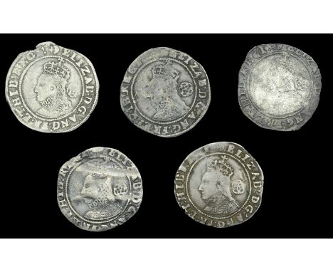 Elizabeth I (1558-1603), Sixth issue, Sixpences (5), 1598 (2), mm. anchor (over key on obv.), 2.75g/3h, 2.65g/7h (BCW AN-1:AN