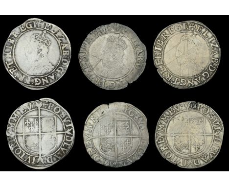 Elizabeth I (1558-1603), Sixth issue, Shillings (3), mm. anchor (over key on rev.), bust 6B, reads elizab d g ang fr et hib r