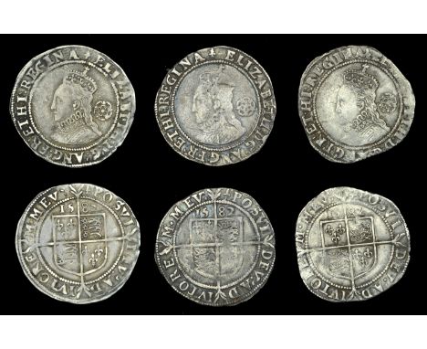 Elizabeth I (1558-1603), Fifth issue, Sixpences (3), all 1582, mm. sword (over Latin cross on obv.), bust 5A, read elizabeth 