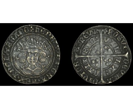 Henry VI (First reign, 1422-1461), Annulet issue, Groat, Calais, mm. cross II, reads angl, 3.78g/3h (Whitton 10; N 1424; S 18