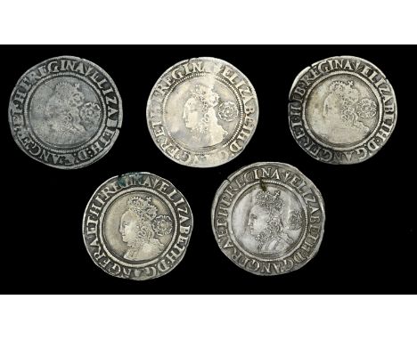 Elizabeth I (1558-1603), Third issue, Sixpences (5), all 1561, mm. pheon, bust 1F, normal flan, Tudor rose, small shield, rea