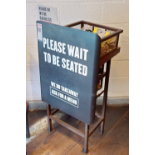 1 x Front of House Welcome Station Featuring a 'Please Wait to be Seated' and 'We Do Takeaway'