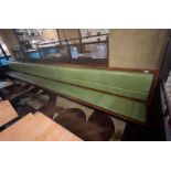 1 x Banquetting Seating Bench - Approximate 21ft in Length - Large Wooden Seating Bench with Green