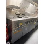 1 x Frymaster Twin Double Tank Electric 3 Phase Fryer with Filtration & Chip Warmers - Model FMRE217