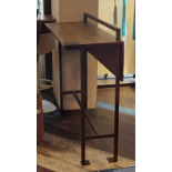 1 x Tall Bar Table Featuring an Industrial Style Frame, Rear Privacy Panel and Rustic Wooden Table