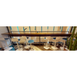 1 x Industrial Style 16ft Bar Table Featuring a Steel Frame, Rustic Wooden Table Top & Plug Sockets