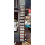 1 x Set of Wooden Ladders with a Beautiful Dark Wood Finish and Twelve Carved Wooden Steps