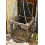 1 x Industrial Style Box Cage with Chain, Hook and Winch