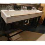 1 x Twyfords Belfast Style Rectangular Wash Basin on Stand - Includes Three Infra Red Taps
