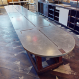 1 x Large Banquetting Restaurant Table - Approx 20ft in Length - Features a Metal Covered Table Top