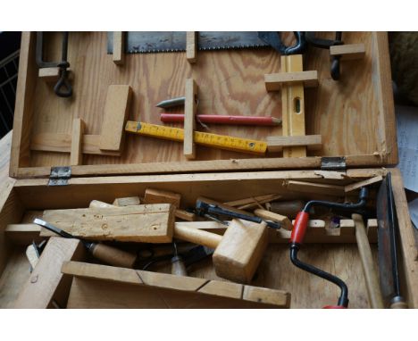 Vintage wood working tools in case