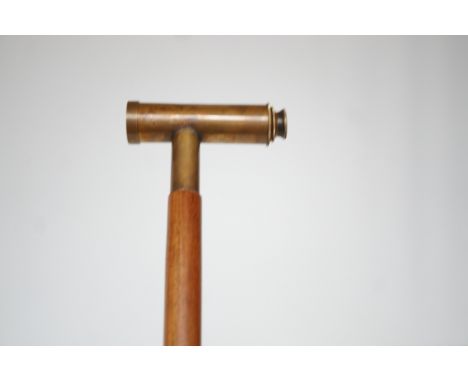 Brass telescope handle walking stick 