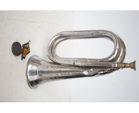 Possibly military bugle together with 1914-1918 medal 