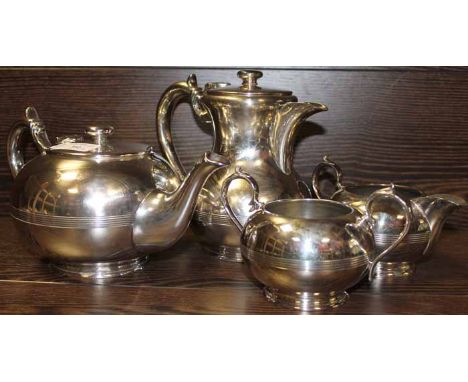 SILVER PLATED FOUR PIECE TEA SERVICE