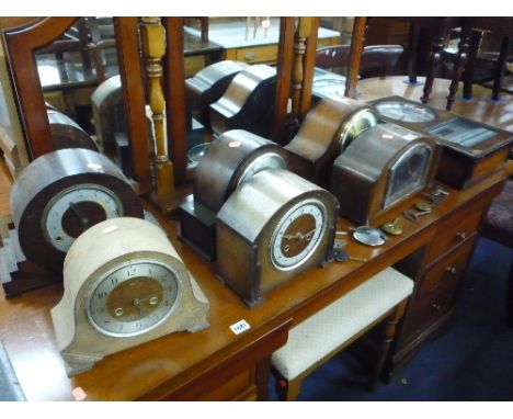 SIX MANTLE CLOCKS, and a wall clock (four pendulums and five keys) (s.d.) (7)