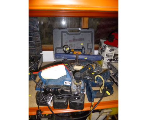 A SMALL SELECTION OF RYOBI 110V SDS DRILLS, and cordless tools (chargers but no batteries)