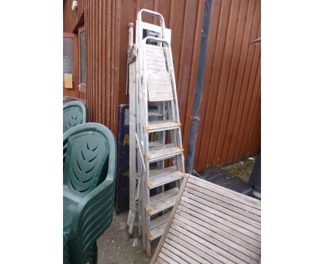 THREE VARIOUS ALUMINIUM STEP LADDERS