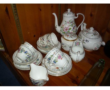 AYNSLEY 'PEMBROKE' TEAWARES AND TRINKET BOX, (23)