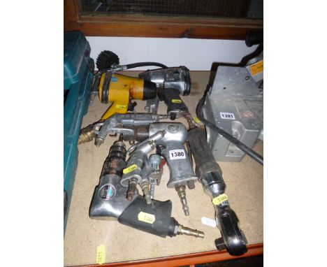 A SELECTION OF AIR TOOLS, including Clarke air wrench and wheel guns