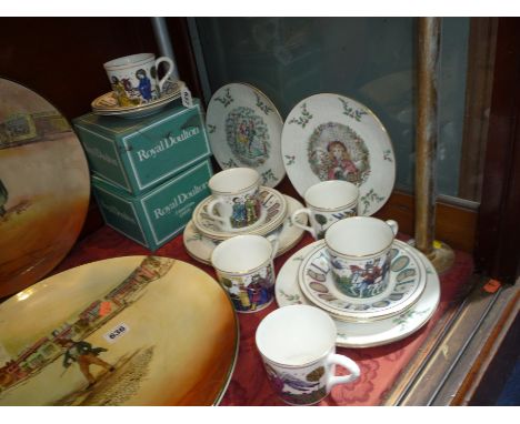 SIX ROYAL DOULTON CHRISTMAS CUPS AND SAUCERS, 1980-1985, 'The Anunciation', 'The Adoration', 'King Herod and The Magi' (x2), 