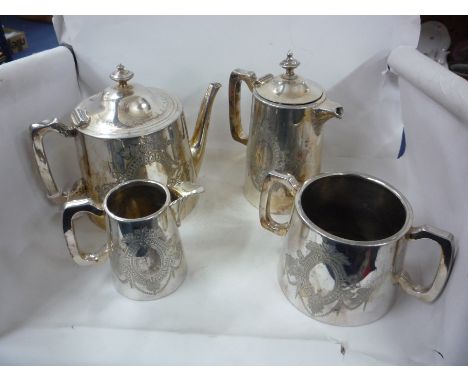A WALKER & HALL FOUR PIECE PLATED TEA SERVICE
