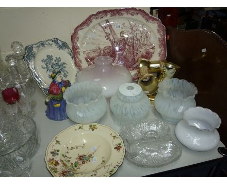 A LARGE 'ROYAL GAME' MEAT PLATTER, 'LITTLE OLD LADY' TEAPOT, various shades etc