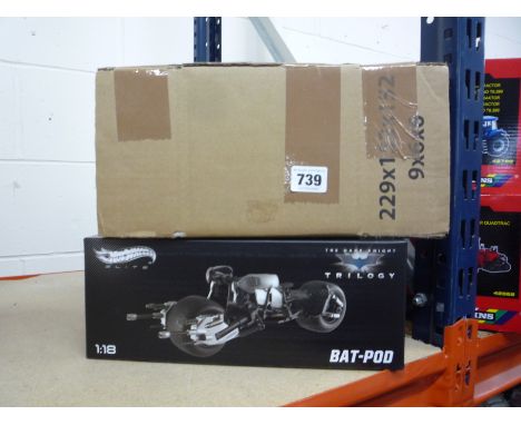 A BOXED HOT WHEELS ELITE DIECAST BATMAN 'THE DARK KNIGHT' BAT-POD, No.X5471, 1:18 scale still sealed in original unopened pac
