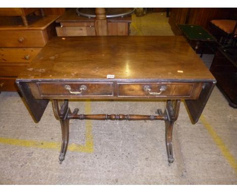 A MAHOGANY SOFA TABLE, with two drawers