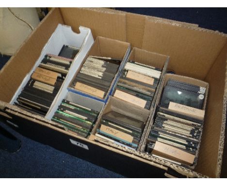 A COLLECTION OF GLASS MAGIC LANTERN SLIDES, including English, Palestine and India views, volcanoes etc