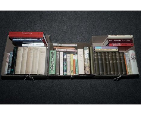 A selection of hardback and other books, primarily relating to literature, titles including: Nineteen Eighty-Four, by George 