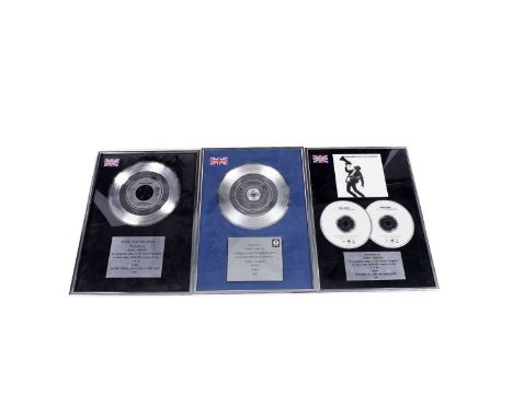A Bryan Adams Double Platinum presentation disc " Everything I Do.." awarded to Jenny Gibson for 1,200,000 UK sales: and two 