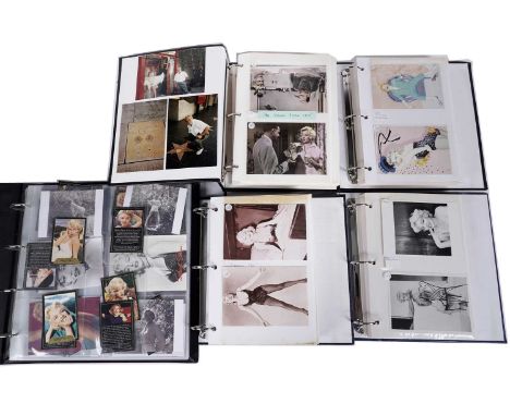 Marilyn Monroe interest: four albums containing mostly late 20th Century postcards of various Marilyn Monroe films and photos