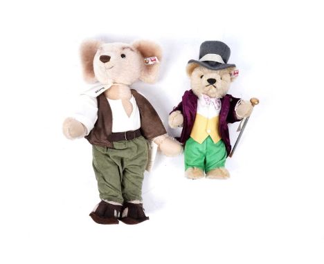 A Steiff Willy Wonka teddy bear, with gold tone ear button and tag, embroidered 'Roald Dahl' to foot, with cane, No 662768, 3
