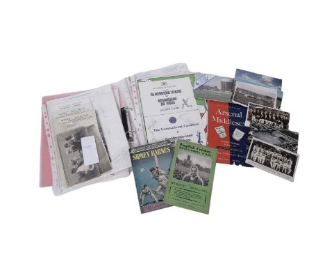 A collection of second-half 20th Century cricket programmes and other ephemera, including teams such as: South Africa, Englan