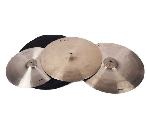 Three Dream cymbals, to include: an Energy Ride 20; a Vintage Bliss 19; and an Energy Crash 16. (3)